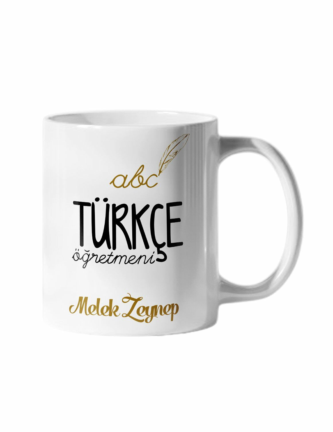 Türkçe Öğretmeni Yazılı ve İsim Baskılı Kupa Bardak
