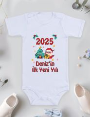 2025 Deniz'in İlk Yeni Yılı ve İsimli Baskılı Bebek Body