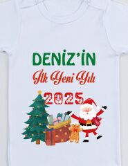 İsim ve İlk Yeni Yılı 2025 Baskılı Bebek Body