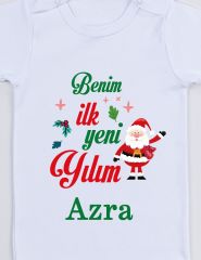 Benim İlk Yeni Yılım ve İsim Baskılı Bebek Body