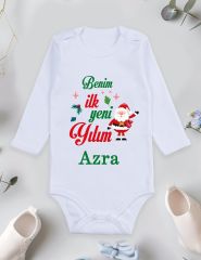 Benim İlk Yeni Yılım ve İsim Baskılı Bebek Body