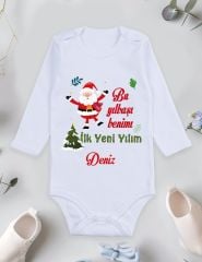 Bu Yılbaşı Benim İlk Yeni Yılım ve İsim Baskılı Bebek Body