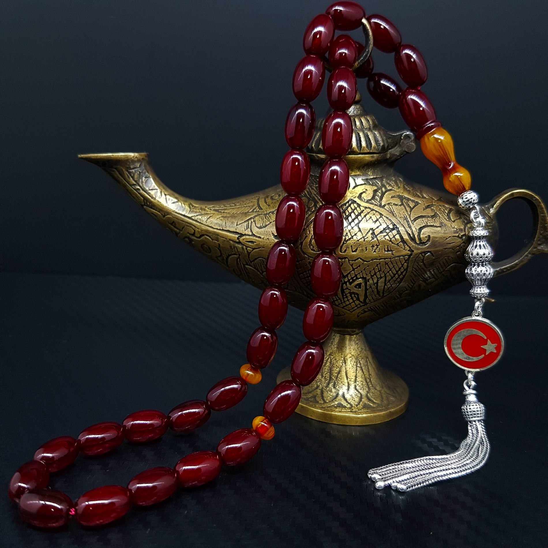 İmame Traşlı Osmanlı Torunu Sıkma Kehribar Tesbih