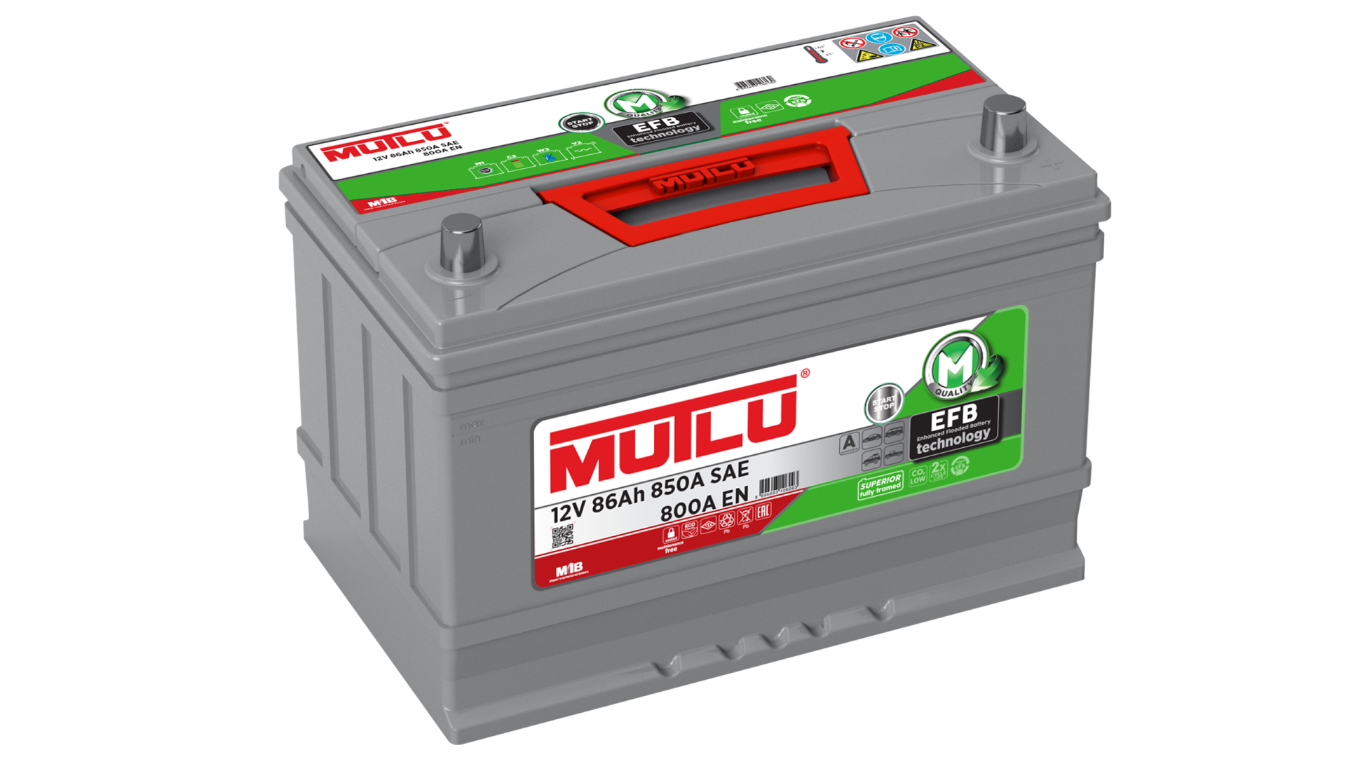MUTLU  AKÜ 12 V 86AH 850 A EFB STAR STOP