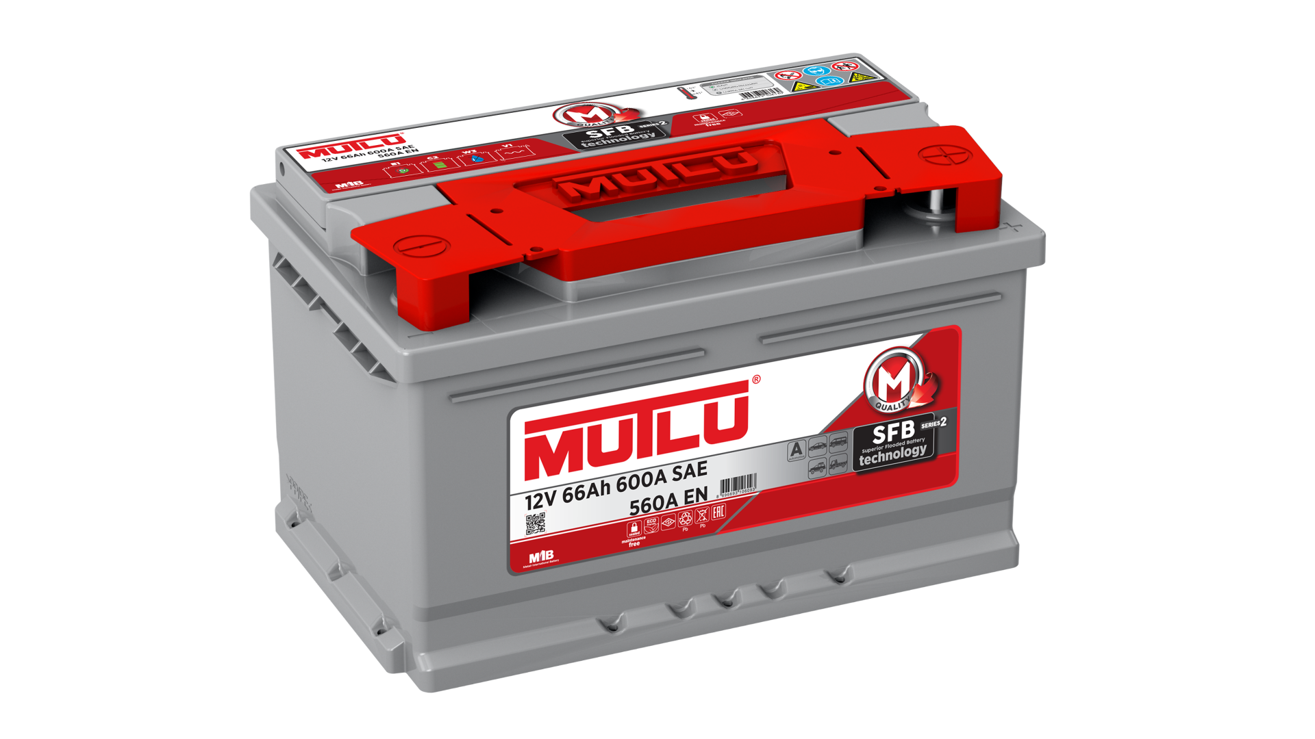 MUTLU  AKÜ 12 V 66 AMPER AH 600 A SFB ALCAK FORD TİPİ