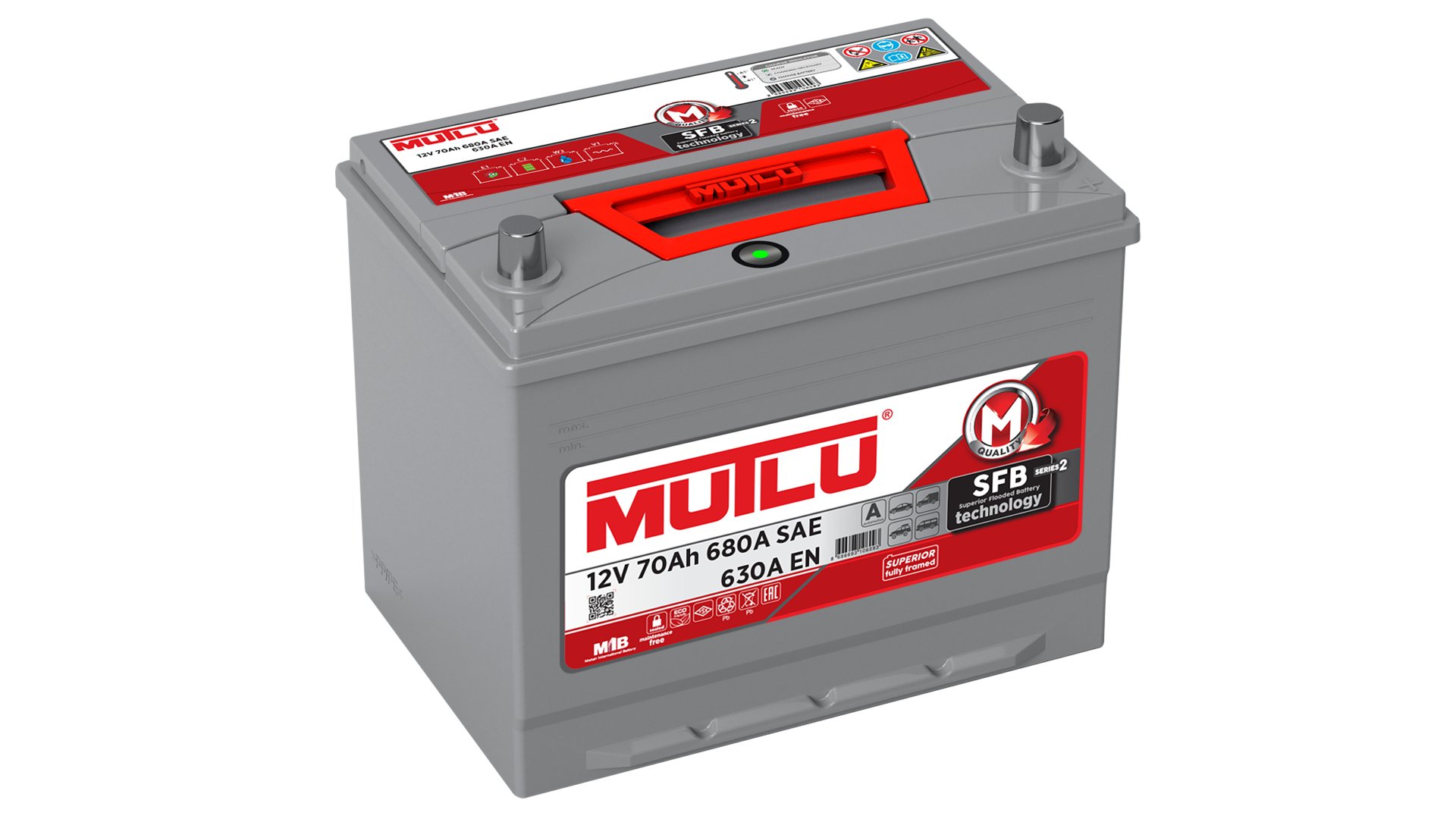 MUTLU  AKÜ 12 V 70 AMPER AH 680 A SFB TERS KUTUP