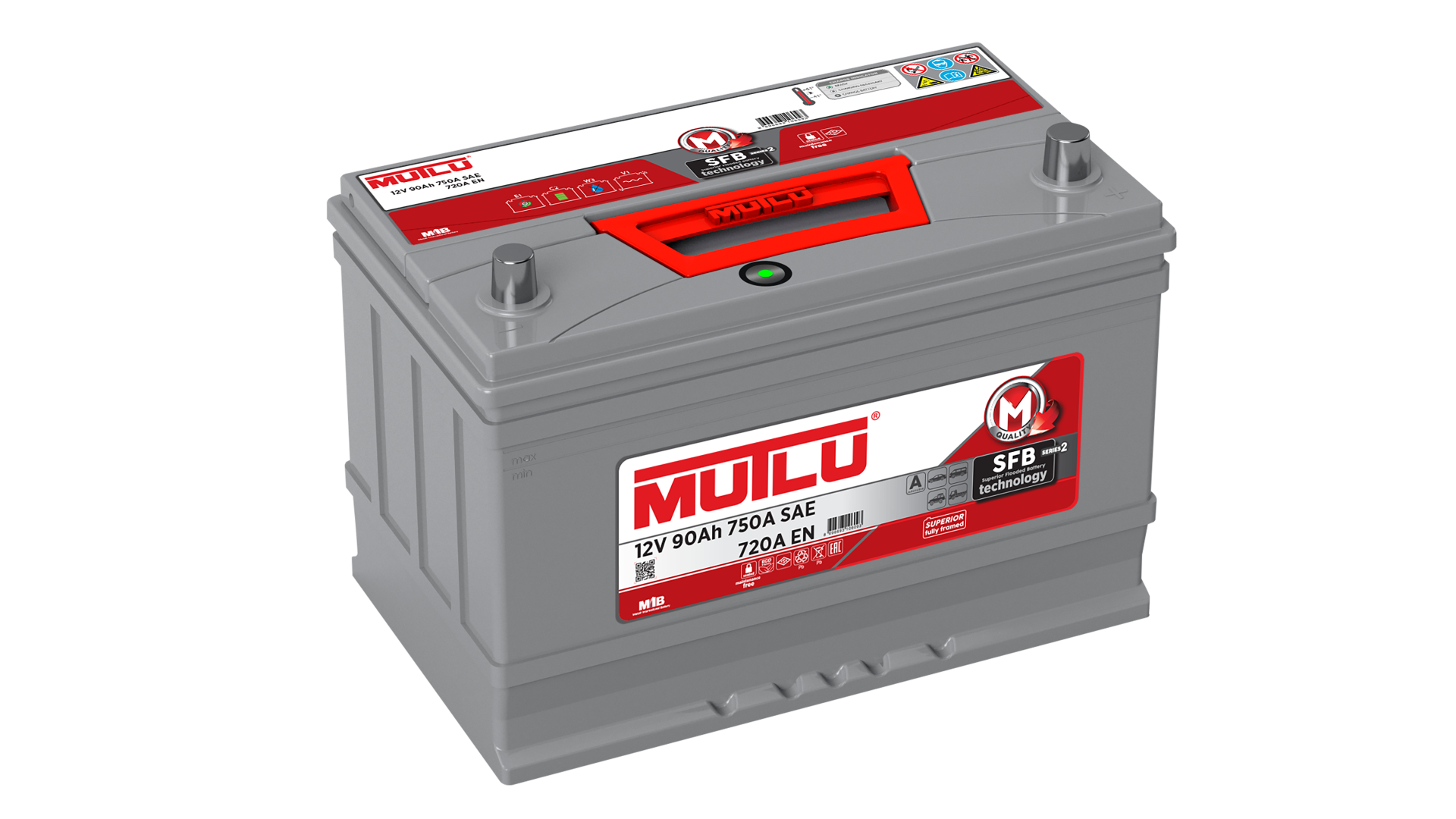 MUTLU  AKÜ 12 V 90 AMPER AH 750 A SFB TERS ÜSTEN KUTUP