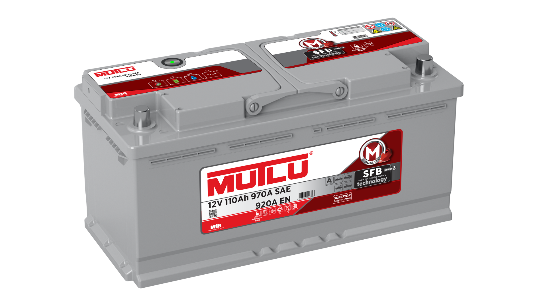 MUTLU  AKÜ 12 V 110 AMPER AH 970 A SFB  ALCAK