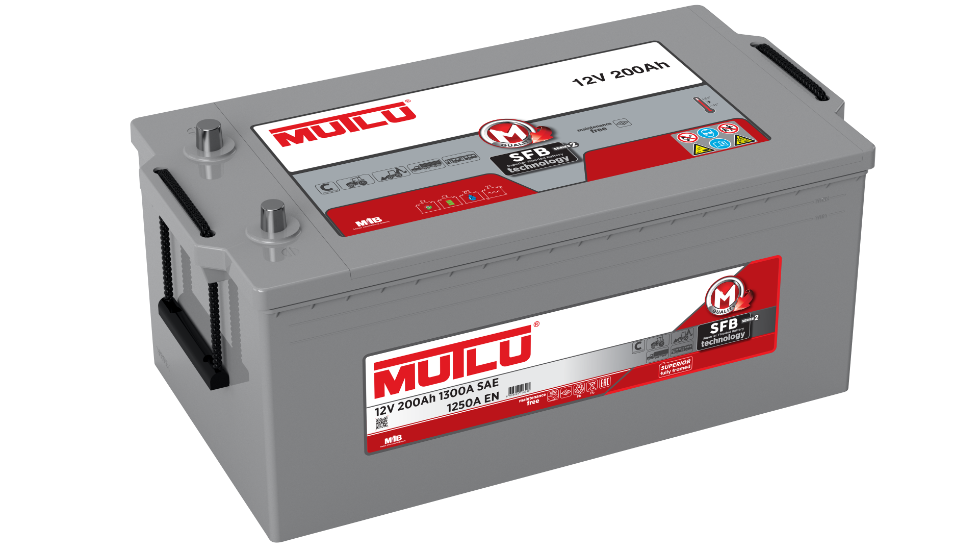 MUTLU  AKÜ 12 V 200 AMPER AH 1300A SFB