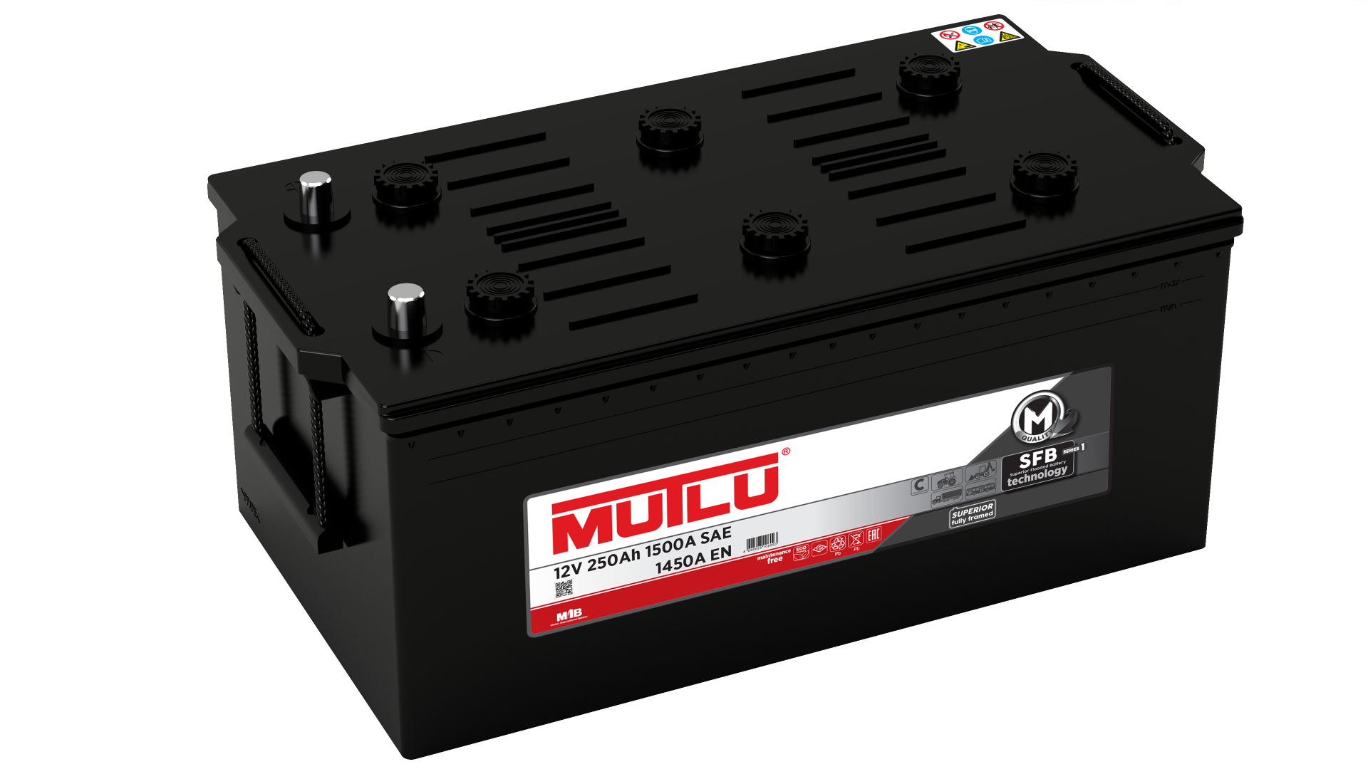 MUTLU  AKÜ 12 V 250 AMPER AH 1500A SFB AGIR HİZMET