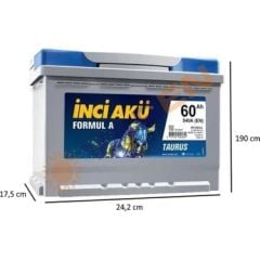 İNCİ AKÜ 72AH 700EN FORMUL A TAURUS (TIRNAKSIZ)
