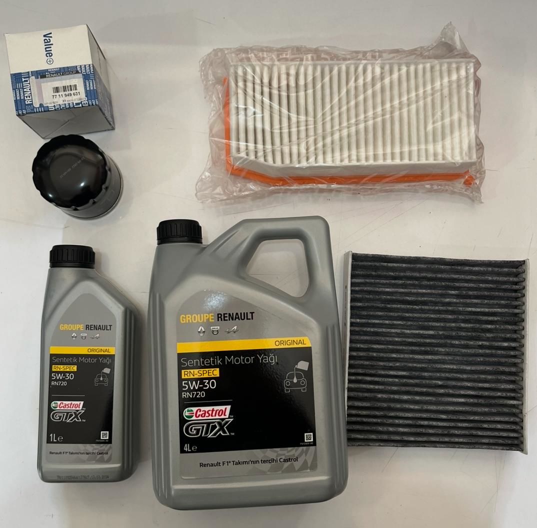 ORJINAL 7715151514 BAKIM SETİ CLIO IV 1.5 DCİ CASTROL 5LT YAĞ 4LÜ SET