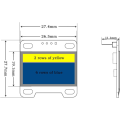 0.96 inç OLED Ekran (Sarı/Mavi) 4 Pinli