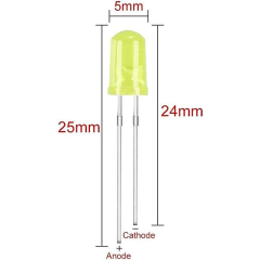 5 mm Led Paketi - Mavi Sarı Turuncu Yeşil Beyaz Kırmızı - 5 Adet