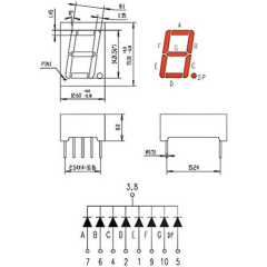 0.56 inç Kırmızı 1 Haneli 7 Segment LED Ekran