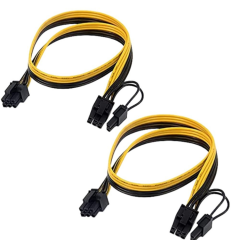 PCI-e 6 Pin Dişi - 2 x 8 (6+2) Pin Erkek GPU Güç Kablosu