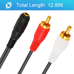 3.5mm Stereo Dişi 2 x RCA Erkek Ses Kablosu – 40 cm