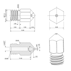 MK8 3D Yazıcı Nozzle 0.4mm 20 Adet