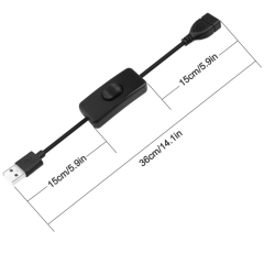 USB 2.0 ON/OFF Anahtarlı Kablo - Erkek-Dişi Uzatma