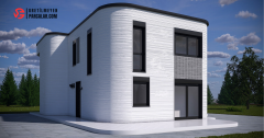 Modern Mimari Maket – 3D Beton Print Simüle