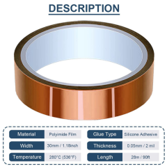 Isıya Dayanıklı Kapton Bant - 30mm x 30m