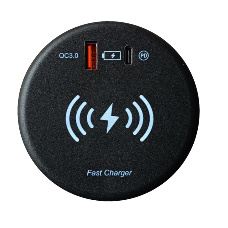 KMB-A009 USB A/USB C + Kablosuz Şarj