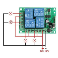 4 Kanal 12V Uzaktan Kumandalı RF Modülü Alıcı Verici