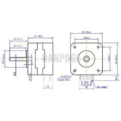 17HS3401 Nema 17 Step Motor Kablolu