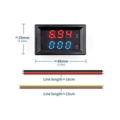 Dijital Voltmetre Ampermetre DC 100V 10A