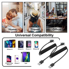 3'ü 1 Arada USB- Android Apple Type-C Araç Hızlı Şarj Kablosu
