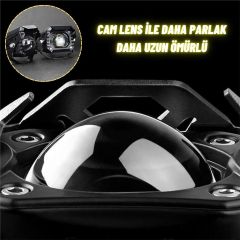 Motosiklet Scooter Led Sis Farı Set Delici Işık Beyaz Sarı Metal Kasa 1 ADET