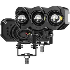 Motosiklet 3 Led Lazer Sis Farı 1 ADET Metal Kasa Baykuş Model Delici Beyaz Sarı Çift Renk 12-80 V