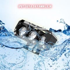 Motosiklet Scooter Sis Farı 3 Mod Beyaz Sarı Metal Kasa 12V/24V Led Işık - 1 Adet