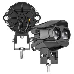 Motosiklet Çift Göz Led Lazer Sis Farı 1 ADET Delici Beyaz Sarı Çift Renk 12-80 Volt