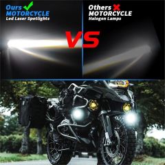 Motosiklet Çift Göz Led Lazer Sis Farı 1 ADET Delici Beyaz Sarı Çift Renk 12-80 Volt