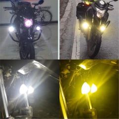 Motosiklet Sis Farı 1 ADET Delici Yüksek Parlak Beyaz Sarı Çift Renk Spot Led Far