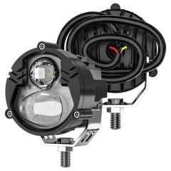 Motosiklet LED Sis Farı 1 ADET Metal Kasa Yüksek Güçlü Delici Spot Beyaz Sarı Çift Renk