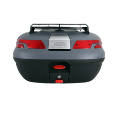 SL - 45 Motosiklet Arka Çanta Topcase Siyah Gri- Maxem - Sırtlıklı