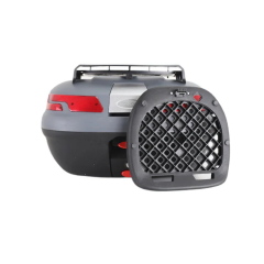SL - 45 Motosiklet Arka Çanta Topcase Siyah Gri- Maxem - Sırtlıklı