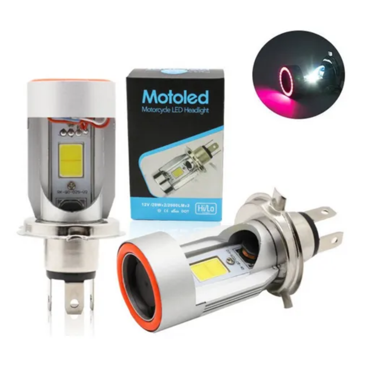 Far Ampülü Kırmızı Angelli Beyaz H4