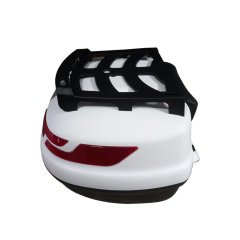 SL - 45 Motosiklet Arka Çanta Topcase Siyah Beyaz- Maxem - Sırtlıklı