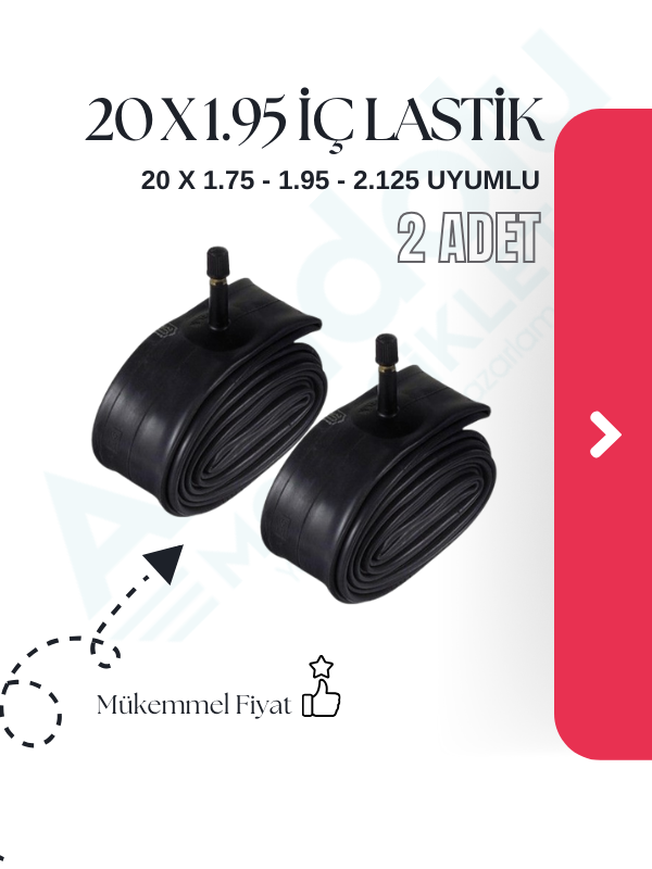 Bisiklet iç Lastik 20 x 1.75-1.95-.2.125 - 20 Jant Tüm Bisikletler 2 Adet