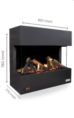 Revega H75UB Seramik Camlı Hermetik Doğalgazlı Şömine 7kW Ü.B.