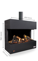 Revega H75AB Seramik Camlı Hermetik Doğalgazlı Şömine 6kW