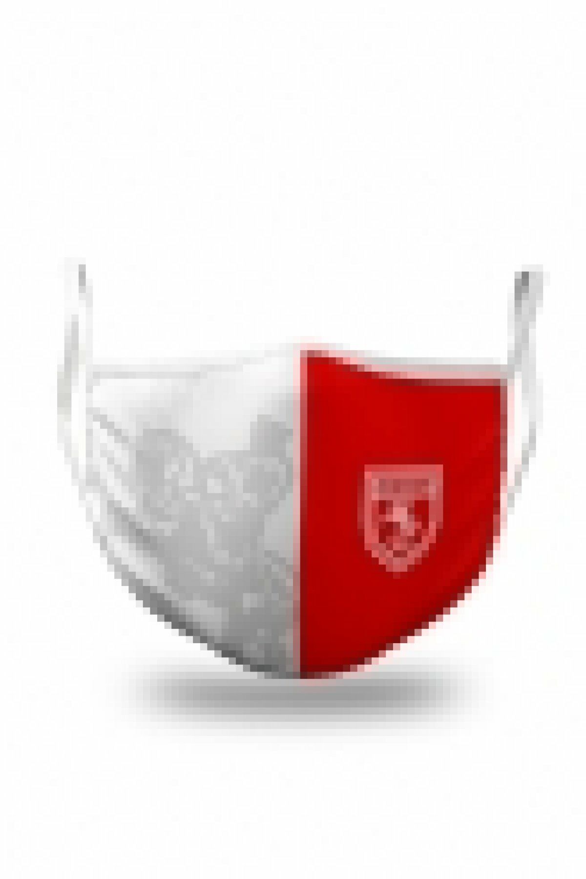 Kırmızı-Beyaz Logolu Maske