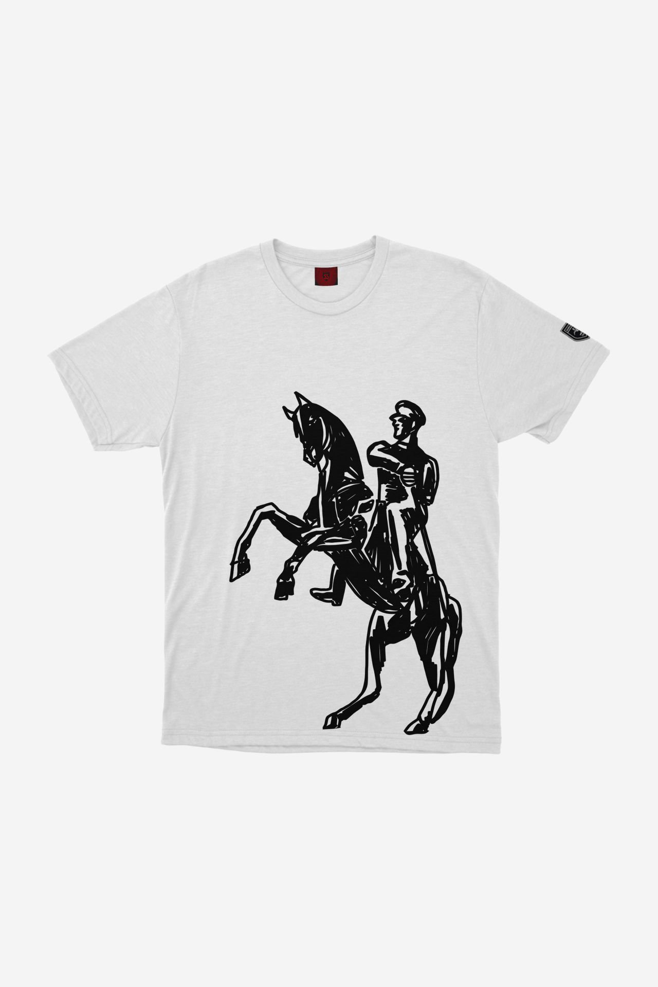 Atatürk Görseli Baskılı Basic T-Shirt EKRU