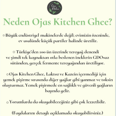 Ojas Kitchen Sarımsaklı Sade Yağ / Ghee 225 gr – Laktozsuz, Kazeinsiz, Gdo’ Suz – Saf Yağ / Sadeyağ