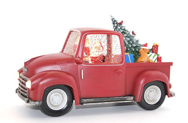 Araba Tasarımlı Işıklı Müzikli Noel Baba Kar Küresi