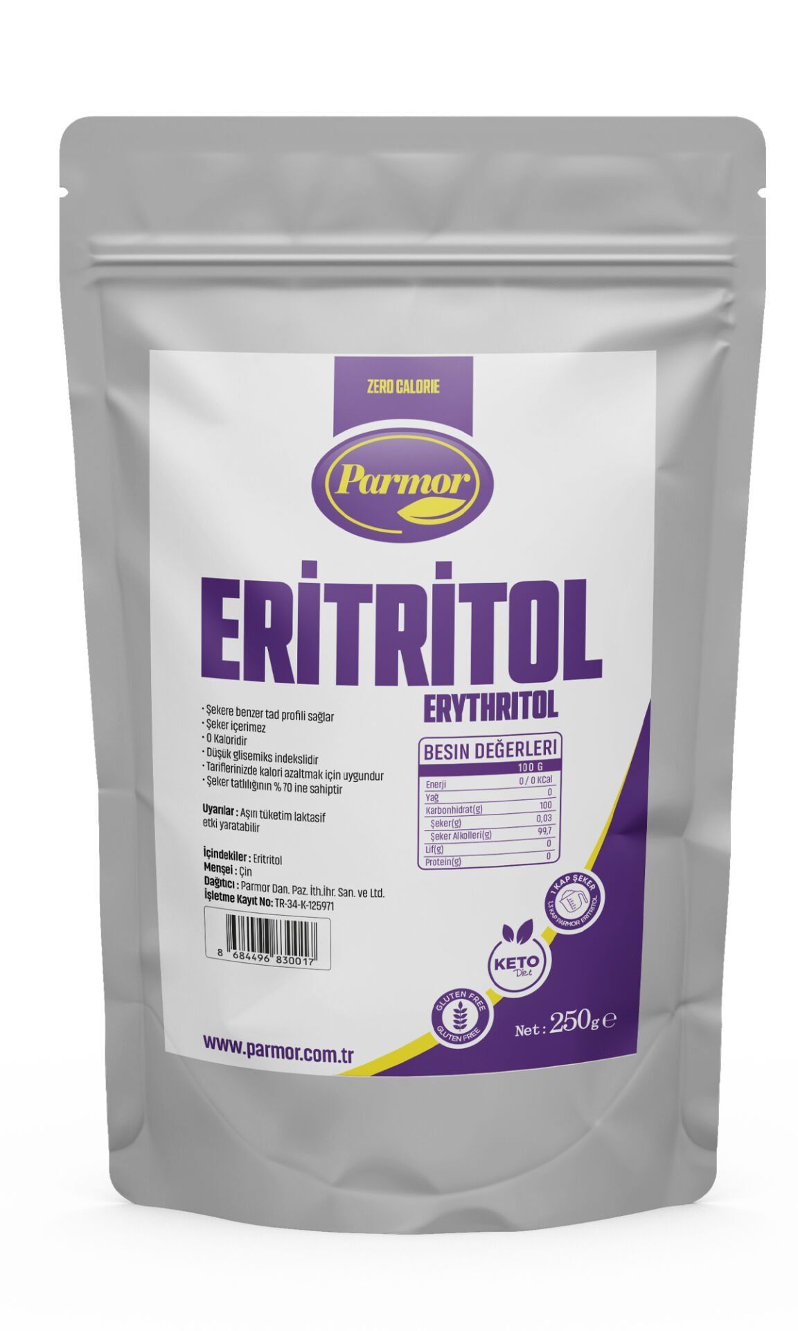 Parmor Eritritol Ketojenik Vegan 250 g