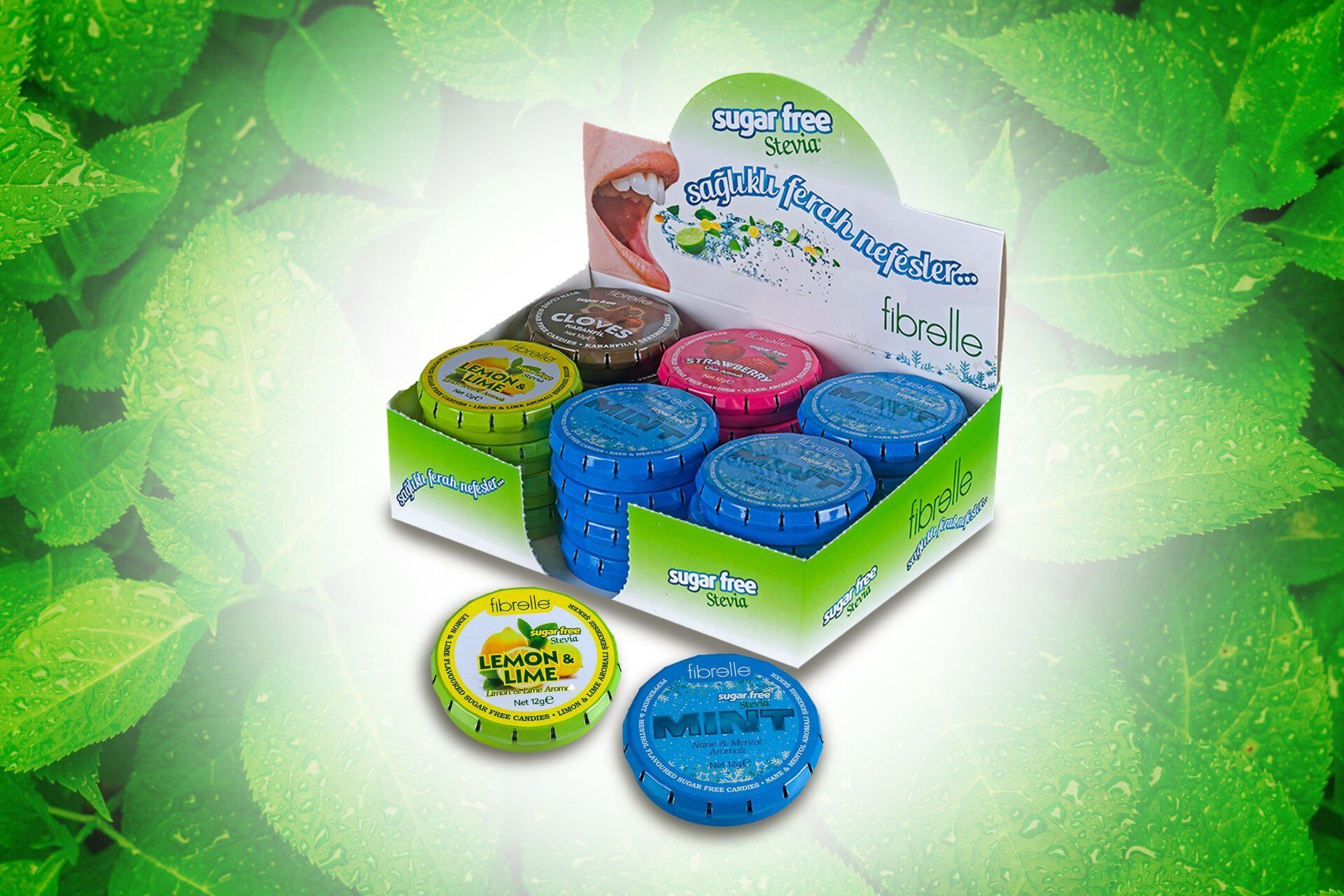 Fibrelle Stevialı Şekersiz Şeker 24'lü Karışık